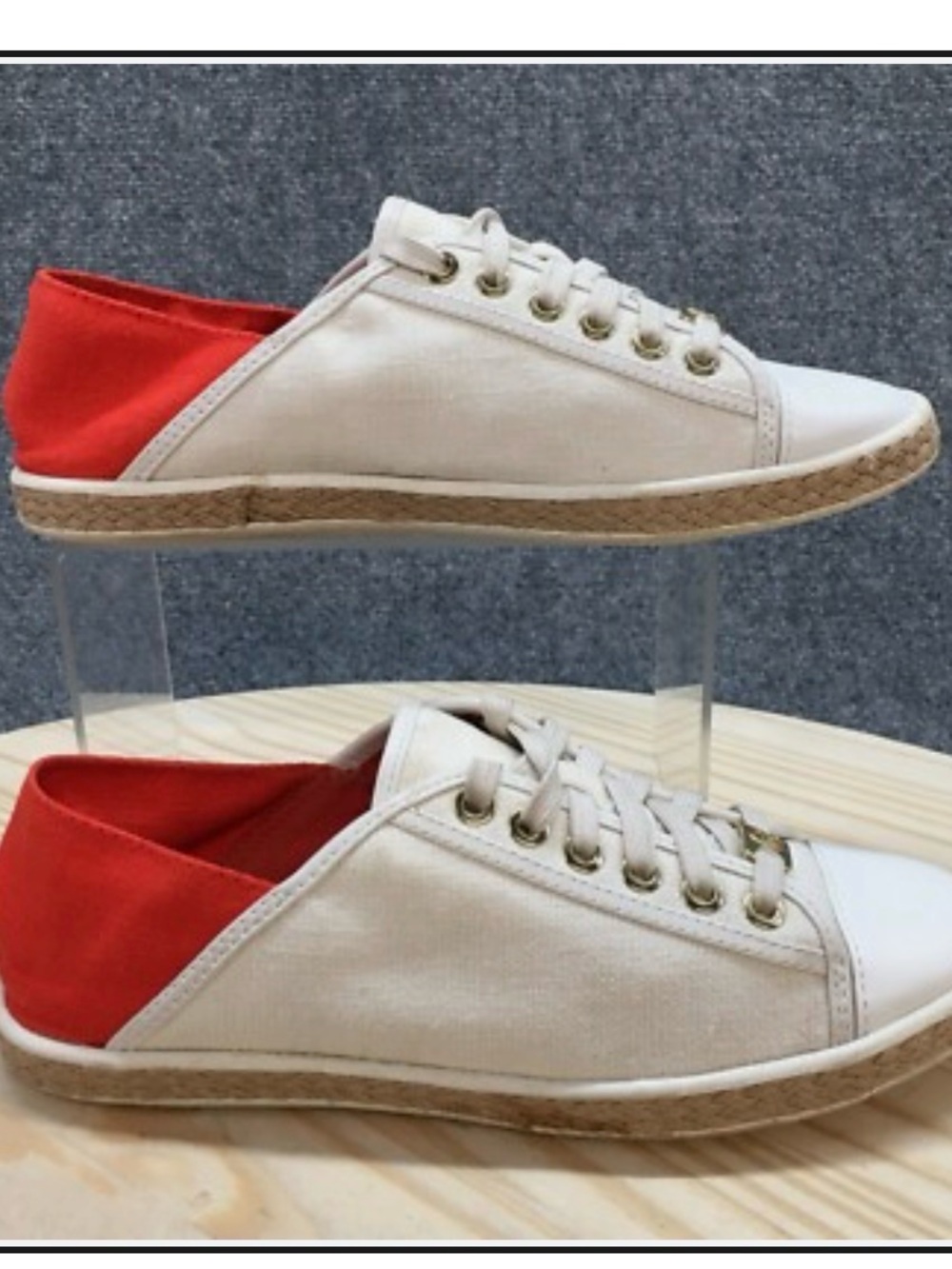 Michael Kors White Leather Sneakers with Red Lining